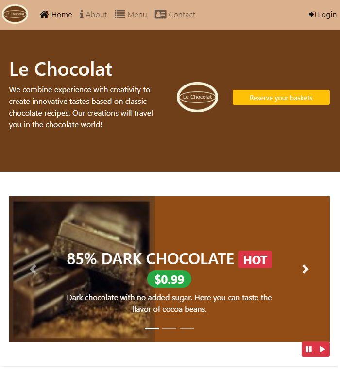 leChocolat website project